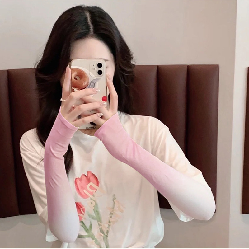 Ống tay chống nắng nữ Regoo RG645 vải thun lạnh freesize, phối màu chuyển sắc, đeo mát tay khi đi ngoài trời