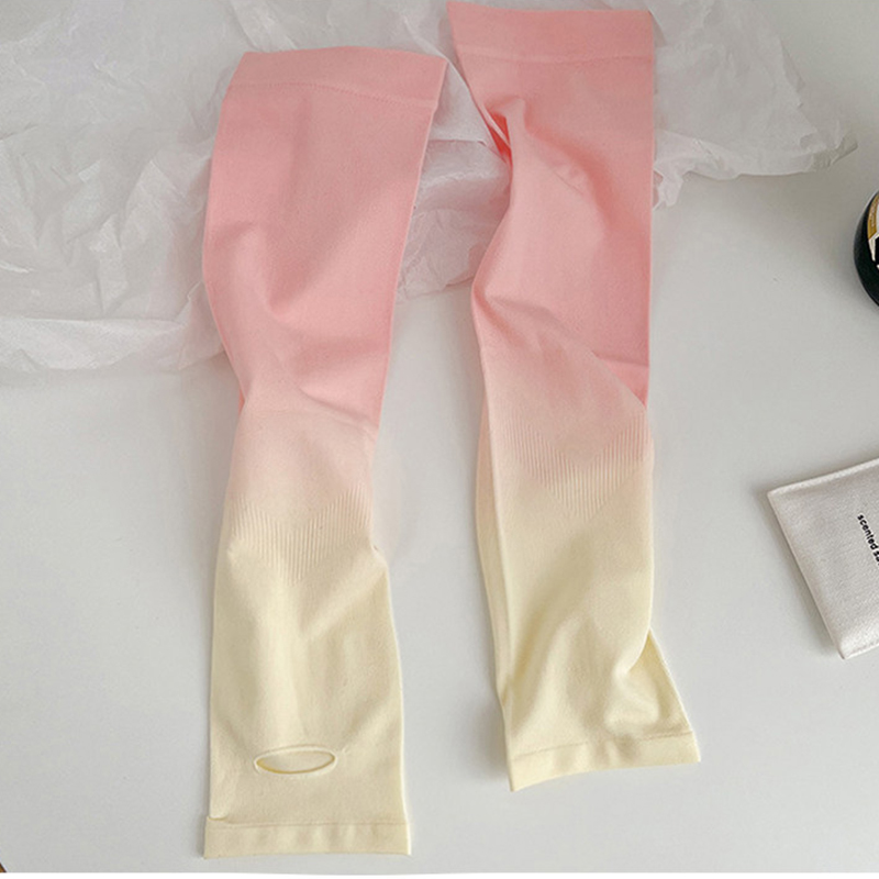 Ống tay chống nắng nữ Regoo RG645 vải thun lạnh freesize, phối màu chuyển sắc, đeo mát tay khi đi ngoài trời