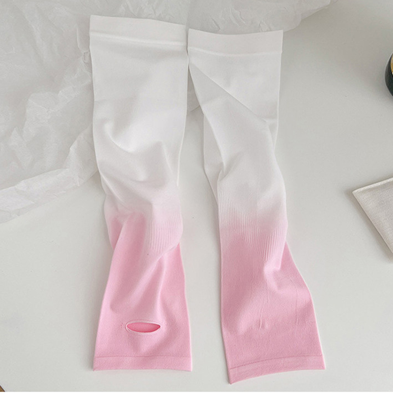 Ống tay chống nắng nữ Regoo RG645 vải thun lạnh freesize, phối màu chuyển sắc, đeo mát tay khi đi ngoài trời