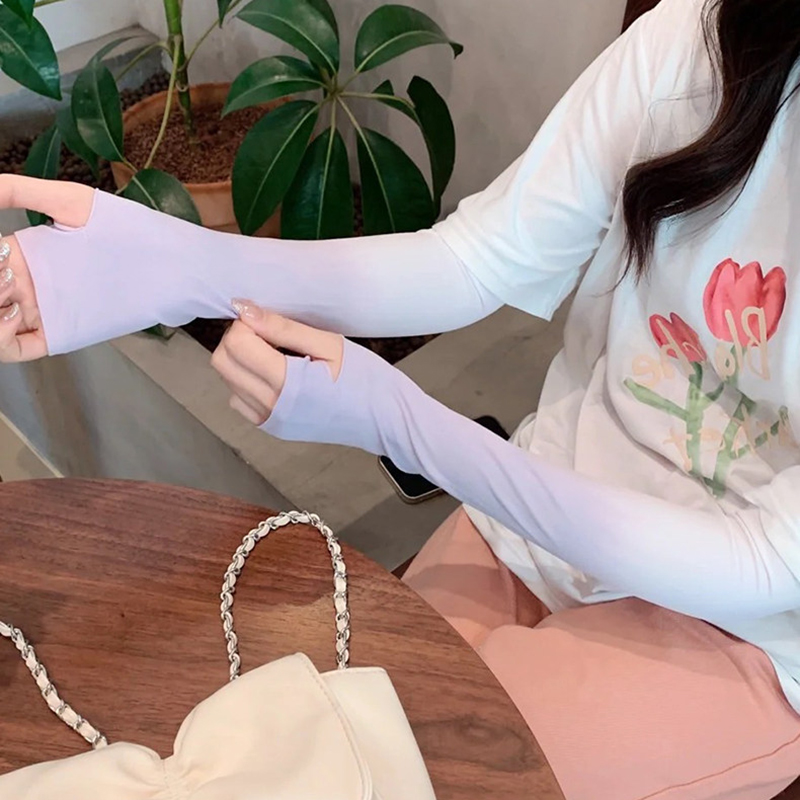 Ống tay chống nắng nữ Regoo RG645 vải thun lạnh freesize, phối màu chuyển sắc, đeo mát tay khi đi ngoài trời