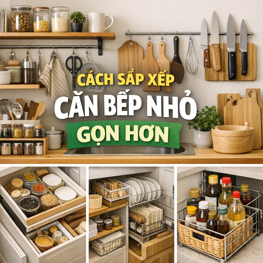 10 mẹo giảm bừa bộn mà vẫn tiện dụng giúp sắp xếp căn bếp nhỏ gọn hơn