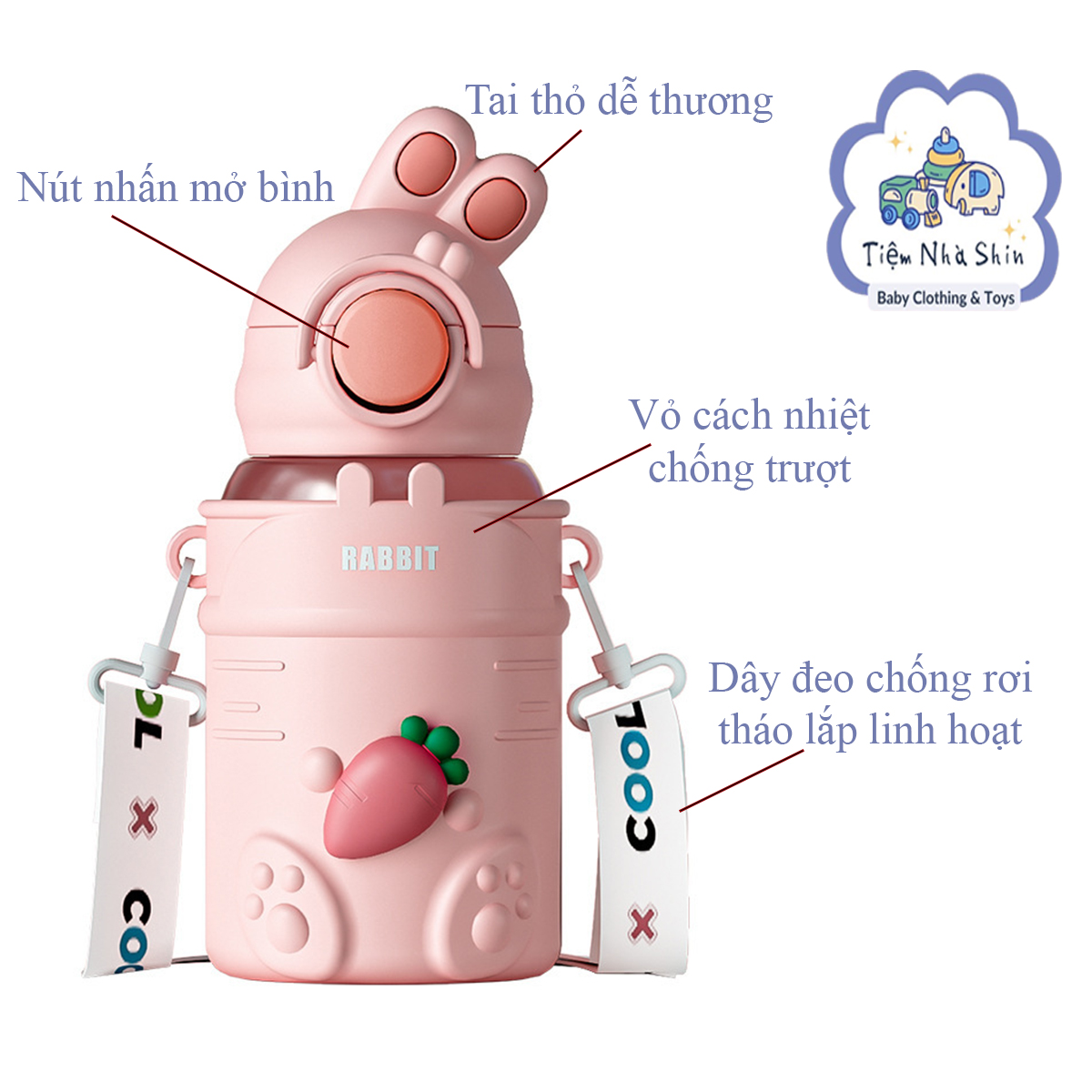 Bình nước trẻ em Regoo RG2045 680ml, ống hút chống sặc dung tích lớn dùng cho bé đi học, đi chơi và sinh hoạt hằng ngày.
