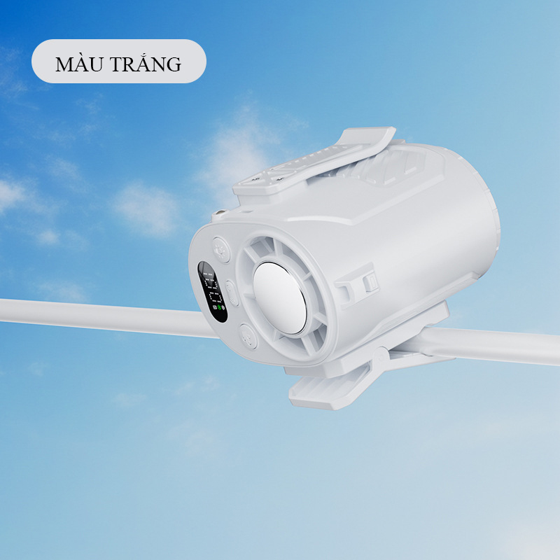Quạt làm mát kẹp đa năng bản nâng cấp siêu nhẹ 2026, Quạt treo ô/ treo xe đẩy, quạt đeo cổ tốc độ cao đi du lịch, dã ngoại, đạp xe và hoạt động thể thao ngoài trời