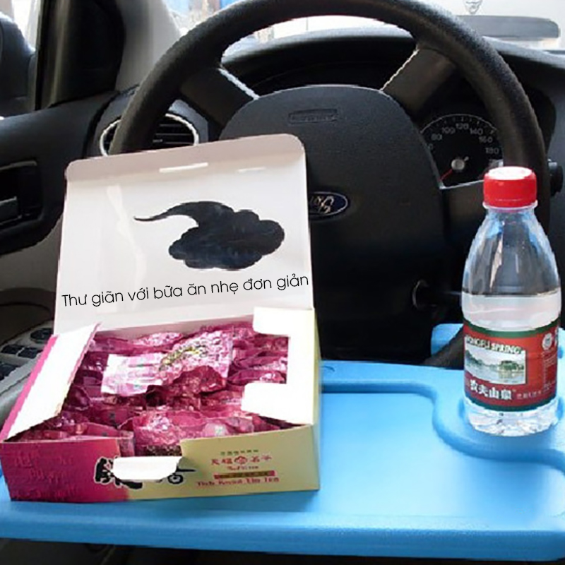 Khay đa năng gắn vô lăng ô tô, dùng làm bàn để laptop hoặc bàn ăn, bàn làm việc mini trong xe.
