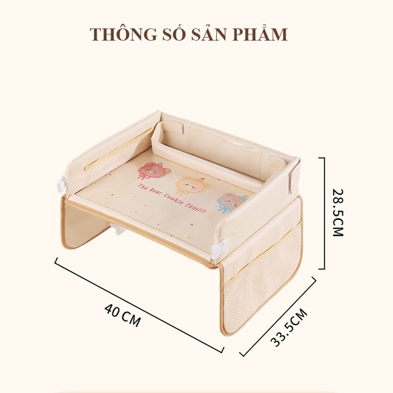 Bàn đa năng thông minh để ghế an toàn cho trẻ em trên ô tô - Bàn ăn đựng đồ chống thấm nước  - Bàn đa năng cho bé học tập và chơi mỗi khi đi xe mẫu mới 2026