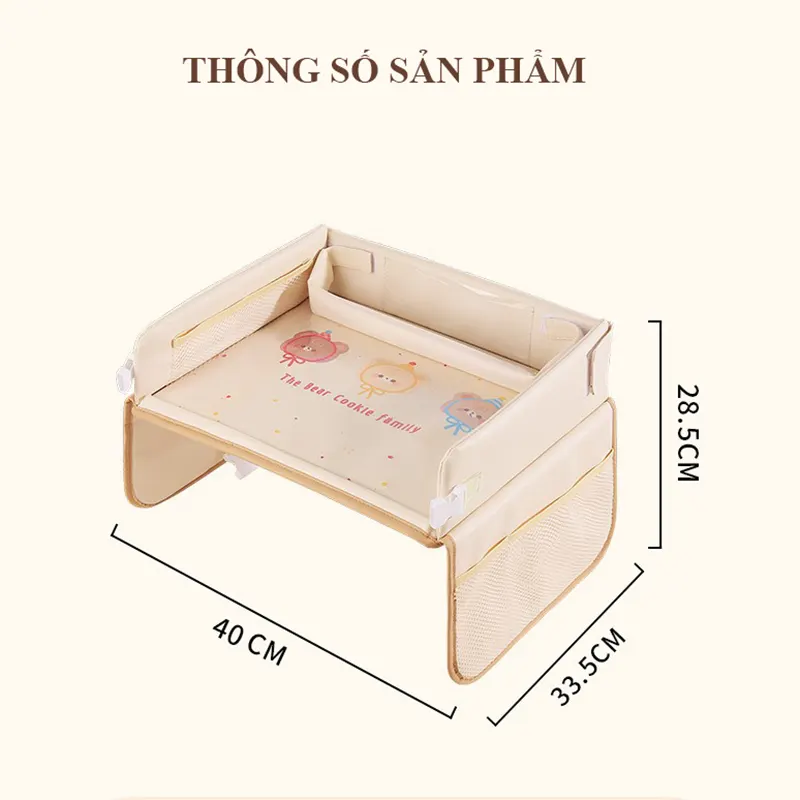 Bàn đa năng thông minh để ghế an toàn cho trẻ em trên ô tô RG1833 - Bàn ăn đựng đồ chống thấm nước  - Bàn đa năng cho bé học tập và chơi mỗi khi đi xe mẫu mới 2026