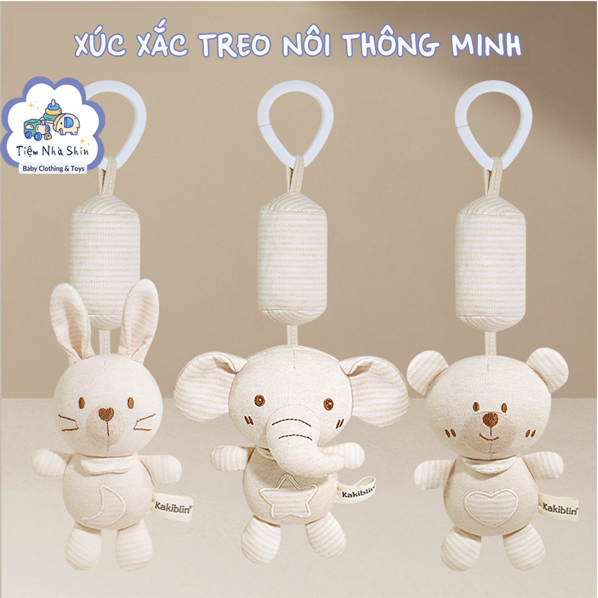 HỎA TỐC Bộ quà tặng sơ sinh 4 món gồm xúc xắc RG2049, treo nôi, gấu ôm lớn và gấu ngủ đa năng