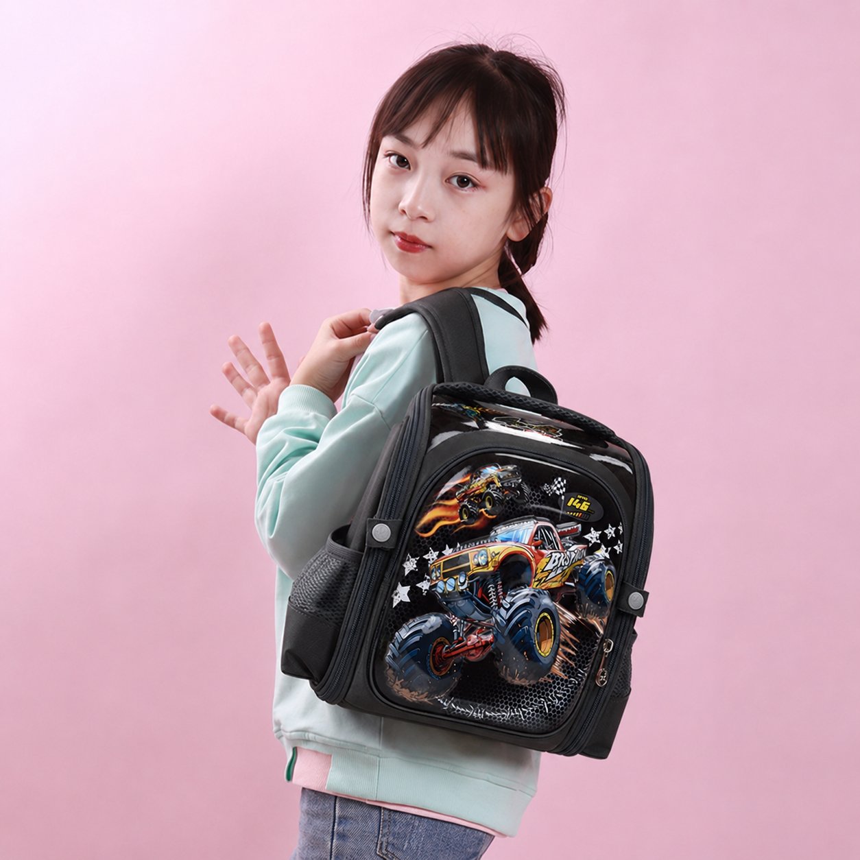 Balo chống gù mầm non Regoo vải Oxford cao cấp chống thấm RG2142, Balo chống gù cao cấp