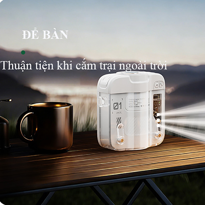 Quạt làm mát kẹp đa năng bản nâng cấp siêu nhẹ 2026, Quạt treo ô/ treo xe đẩy, quạt đeo cổ tốc độ cao đi du lịch, dã ngoại, đạp xe và hoạt động thể thao ngoài trời