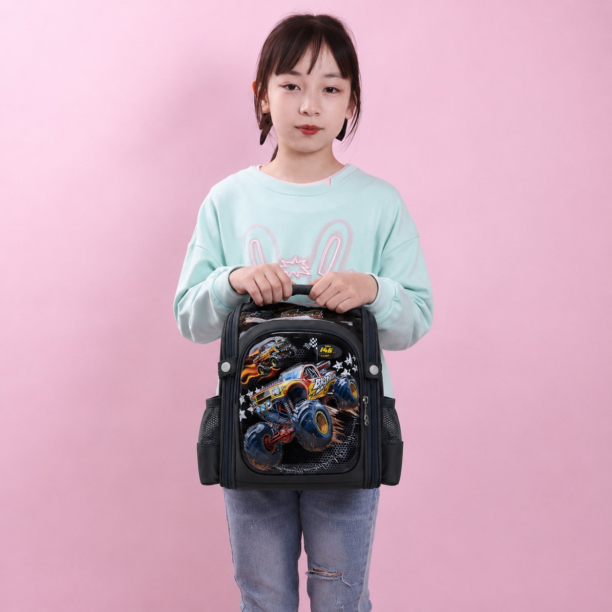 Balo chống gù mầm non Regoo vải Oxford cao cấp chống thấm RG2142, Balo chống gù cao cấp