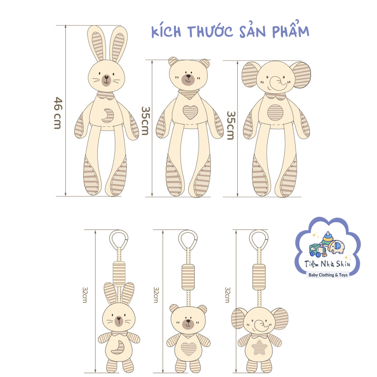 HỎA TỐC Bộ quà tặng sơ sinh 4 món gồm xúc xắc RG2049, treo nôi, gấu ôm lớn và gấu ngủ đa năng