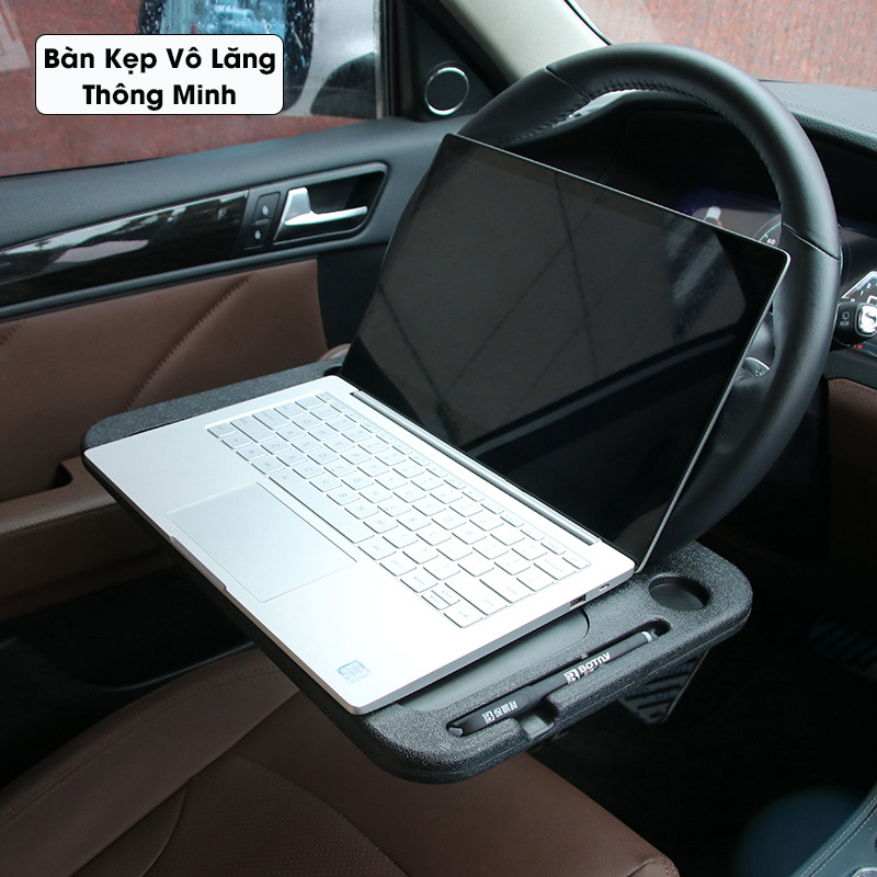 Khay đa năng gắn vô lăng ô tô, dùng làm bàn để laptop hoặc bàn ăn, bàn làm việc mini trong xe.