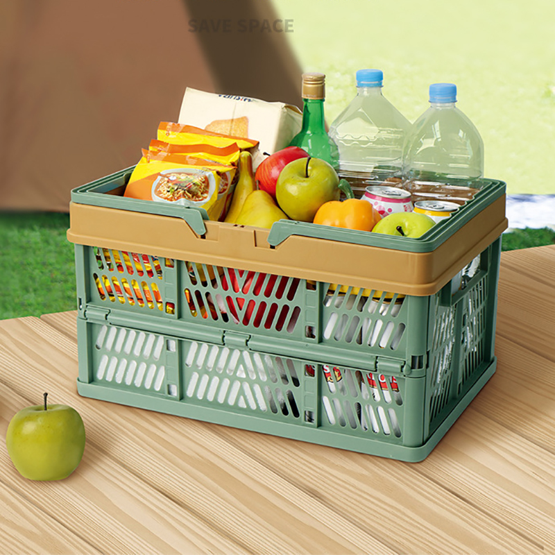 Giỏ nhựa gấp gọn Regoo RG141, nhựa PP, chịu lực 50kg, xách tay đi chợ siêu thị