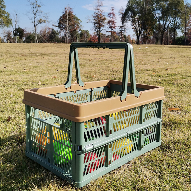 Giỏ nhựa gấp gọn Regoo RG141, nhựa PP, chịu lực 50kg, xách tay đi chợ siêu thị