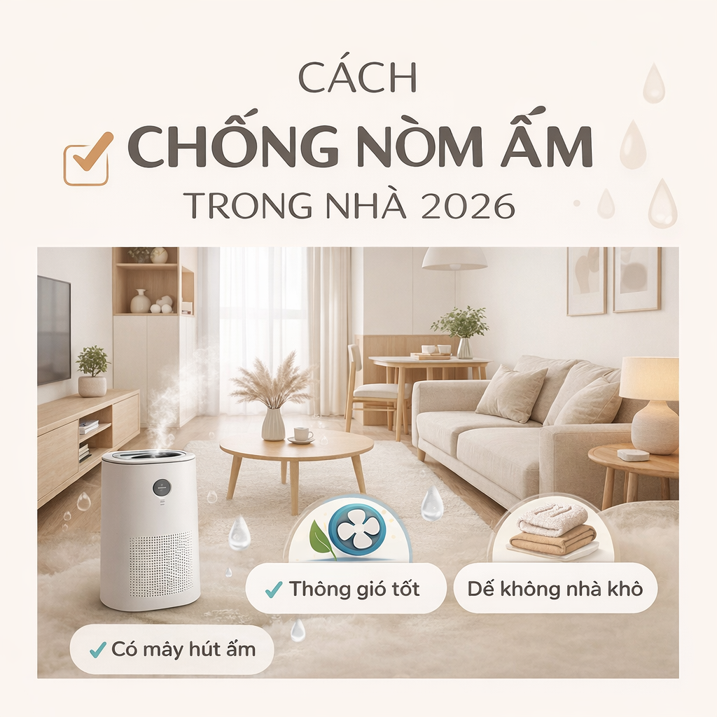Cách chống nồm ẩm trong nhà: 9 mẹo giữ sàn khô, bếp sạch, nhà dễ chịu