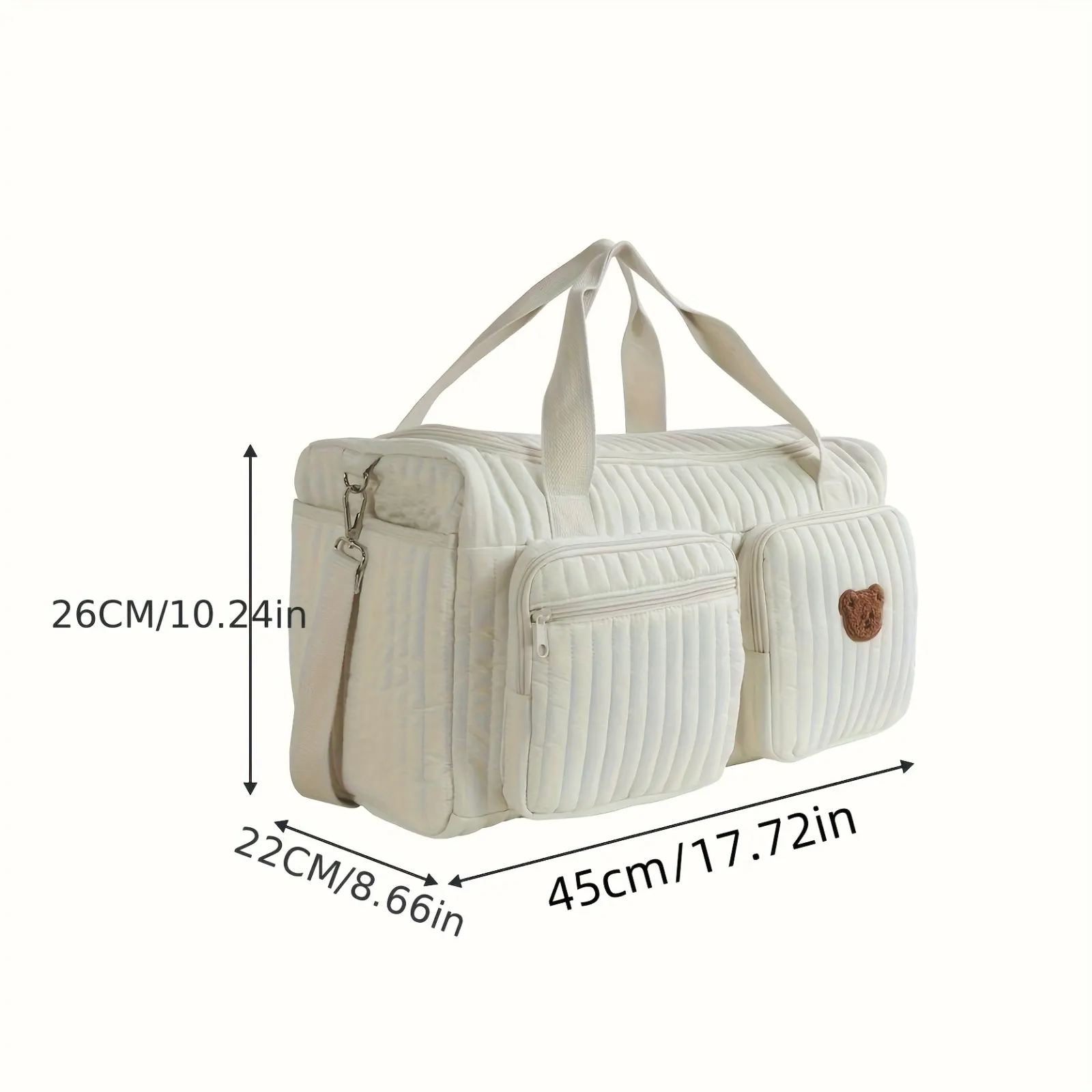 Túi xách mẹ và bé họa tiết gấu dễ thương RG1731, túi đựng đồ đa năng phong cách hoạt hình dung tích lớn