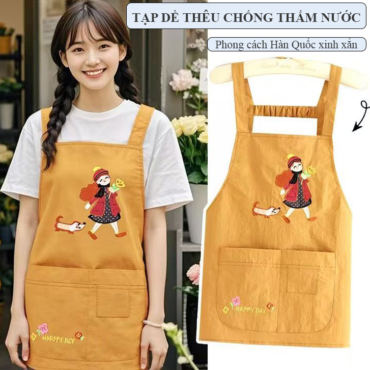 Tạp dề chống thấm Regoo RG1835 combo 2 chiếc, 1 dáng ngắn 54x68cm, 1 dáng dài 74x68cm, có túi trước tiện dùng