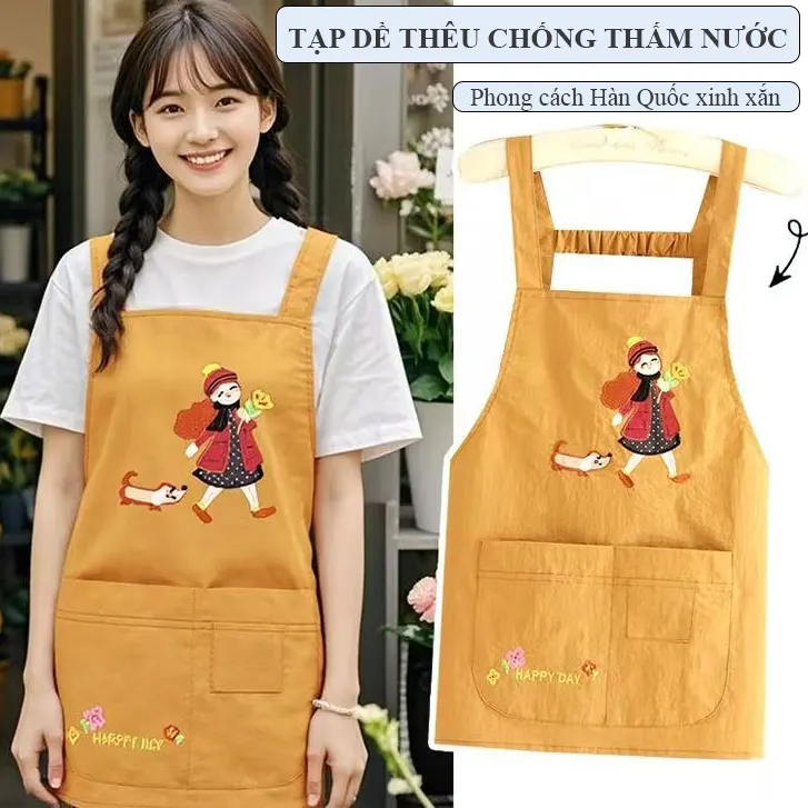 Tạp dề chống thấm Regoo RG1835 combo 2 chiếc, 1 dáng ngắn 54x68cm, 1 dáng dài 74x68cm, có túi trước tiện dùng