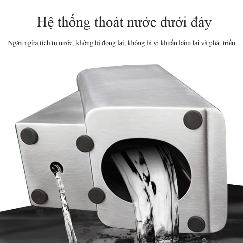 Giá cắm dao inox Regoo RG2133 6 khe kiểu nghiêng, để bàn gọn bếp, dễ cất lấy dao