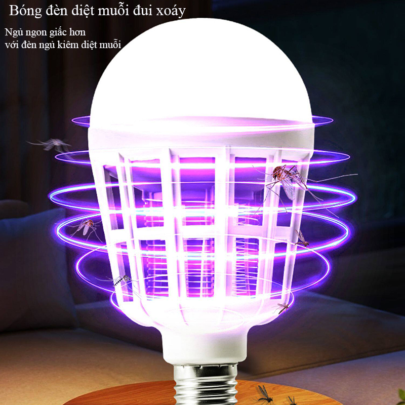 Đèn ngủ diệt muỗi 15W, đui E27, vừa chiếu sáng vừa hỗ trợ diệt muỗi trong nhà