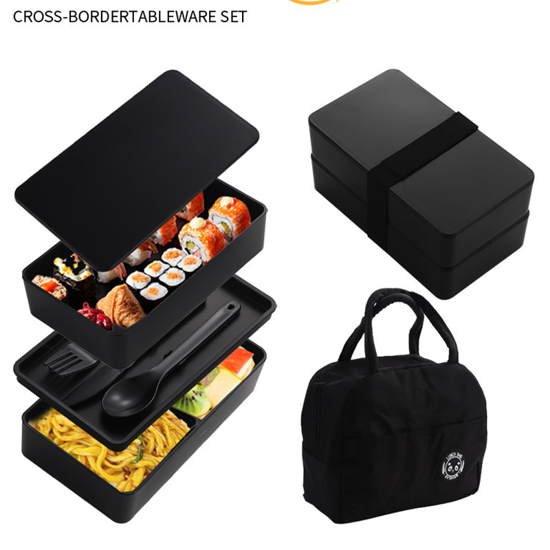 Hộp cơm 2 tầng Regoo, 800–1000ml, kèm túi giữ nhiệt, dùng được trong lò vi sóng