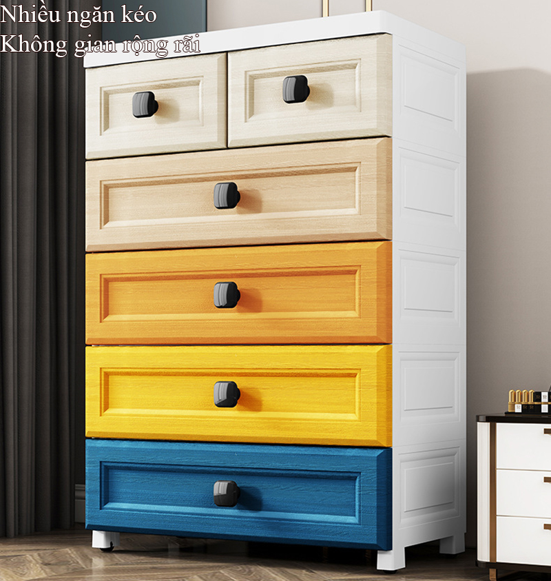 Tủ ngăn kéo nhựa Regoo RG3136, 3–6 tầng, có bánh xe, nhiều ngăn, đặt sàn gọn gàng