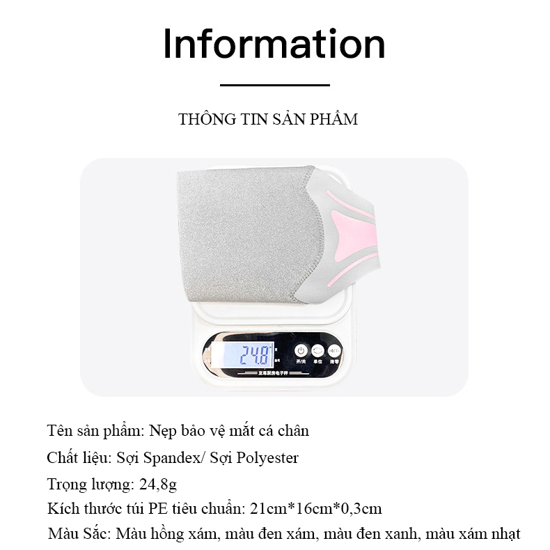 Đai cổ chân Regoo RG741 mỏng 0,8 mm, Dụng cụ bảo vệ mắt cá chân, cố định khớp cổ chân, hỗ trợ chống bong gân, dùng trong thể thao và phục hồi vận động.