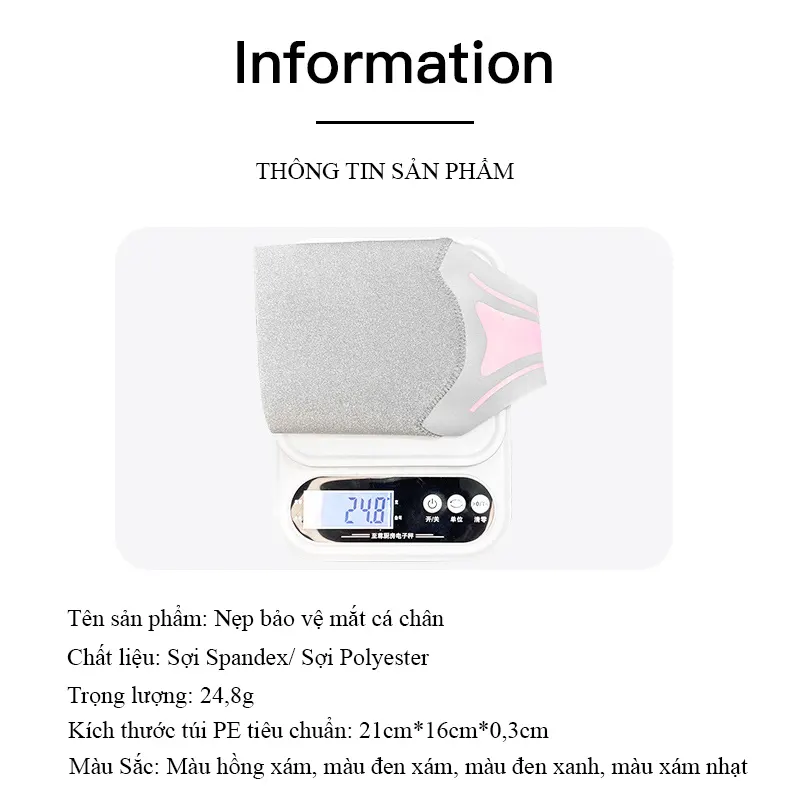Đai cổ chân Regoo RG741 mỏng 0,8 mm, Dụng cụ bảo vệ mắt cá chân, cố định khớp cổ chân, hỗ trợ chống bong gân, dùng trong thể thao và phục hồi vận động.