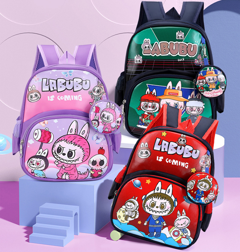 Balo trẻ em Labubu Regoo RG2043, form hai quai gọn nhẹ, nhiều màu nổi cho bé mầm non