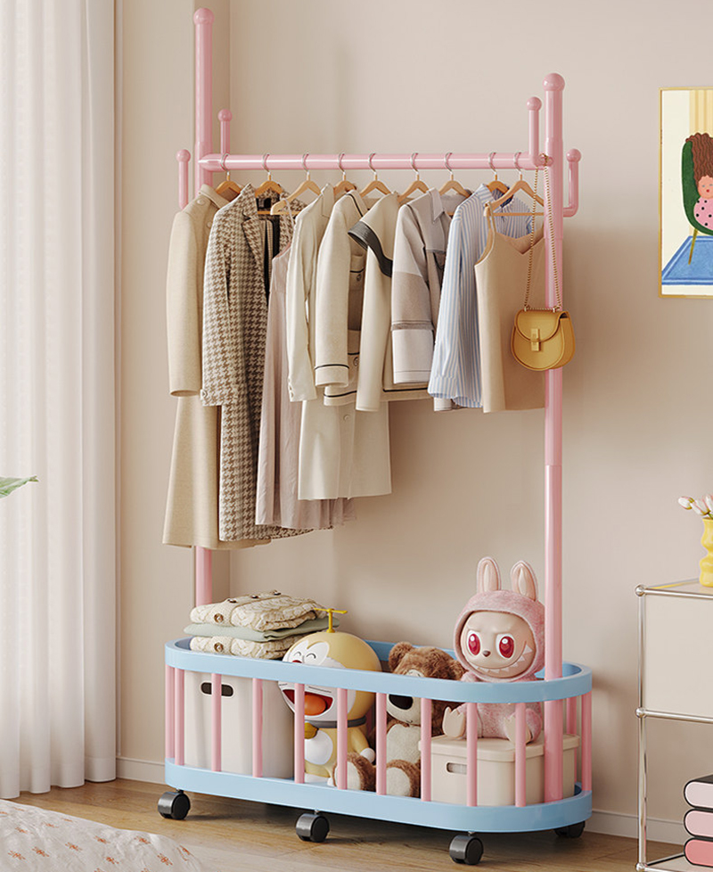 Giá treo quần áo xương rồng Regoo RG3134, để sàn 2 tầng, có bánh xe, size 60/80/100 cm