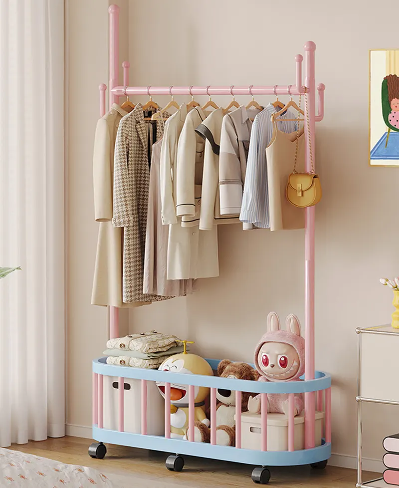 Giá treo quần áo xương rồng Regoo RG3134, để sàn 2 tầng, có bánh xe, size 60/80/100 cm