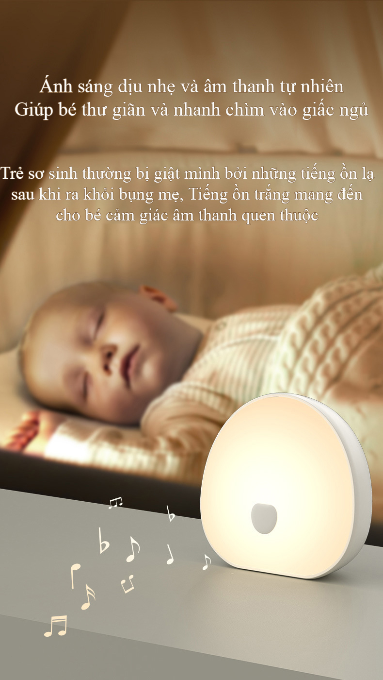 Đèn ngủ white noise Regoo, cảm ứng 7 màu, sạc Type-C, hẹn giờ, hỗ trợ thư giãn trước khi ngủ