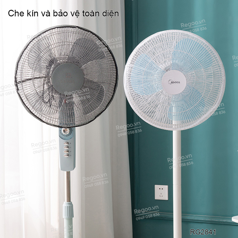 Lưới chụp quạt Regoo RG2841 set 5 chiếc, hạn chế kẹp tay và bám bụi, dùng cho quạt điện gia đình, phù hợp nhà có trẻ nhỏ.