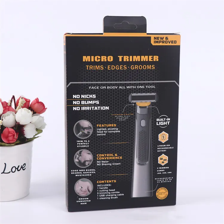 Máy tỉa lông body mini cầm tay RG1636, sạc tích điện, dài 15cm, pin 500–800mAh, dùng hơn 60 phút