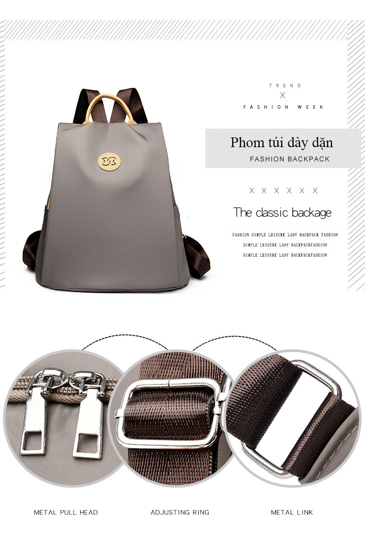 Ba lô nữ chống trộm 2026, kiểu mới dành cho đi làm, đi học, chất liệu dày dặn, sức chứa lớn, có ngăn đựng laptop.