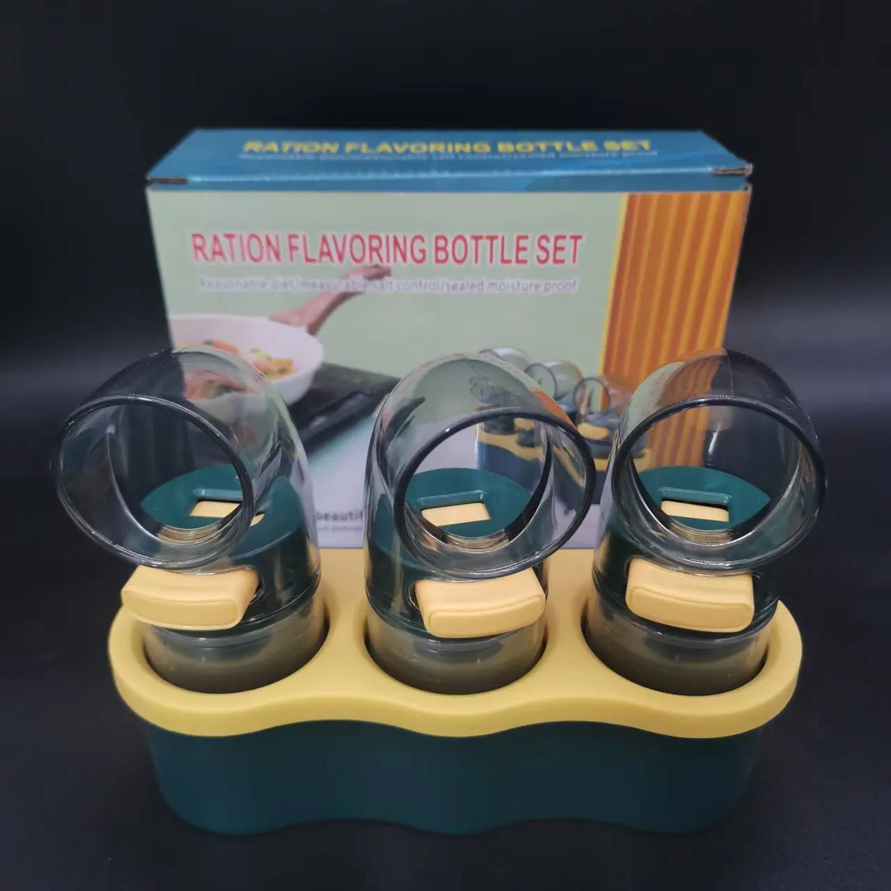 Bình đựng gia vị định lượng Regoo RG2031, bấm 0,5g/lần, bản 1 bình, set 2 hoặc set 3 có đế