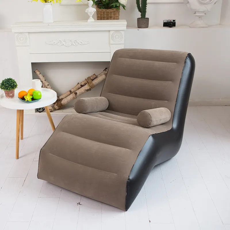 Ghế sofa bơm hơi Regoo RG2831 chữ S, phủ nhung mềm, có tay vịn, kích thước 140 x 85 x 80 cm