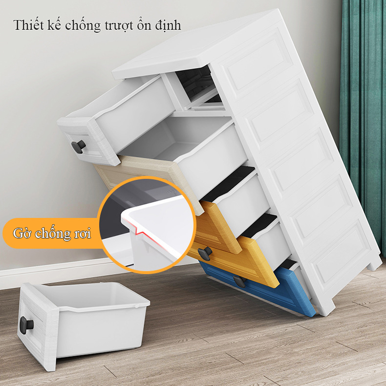 Tủ ngăn kéo nhựa Regoo RG3136, 3–6 tầng, có bánh xe, nhiều ngăn, đặt sàn gọn gàng