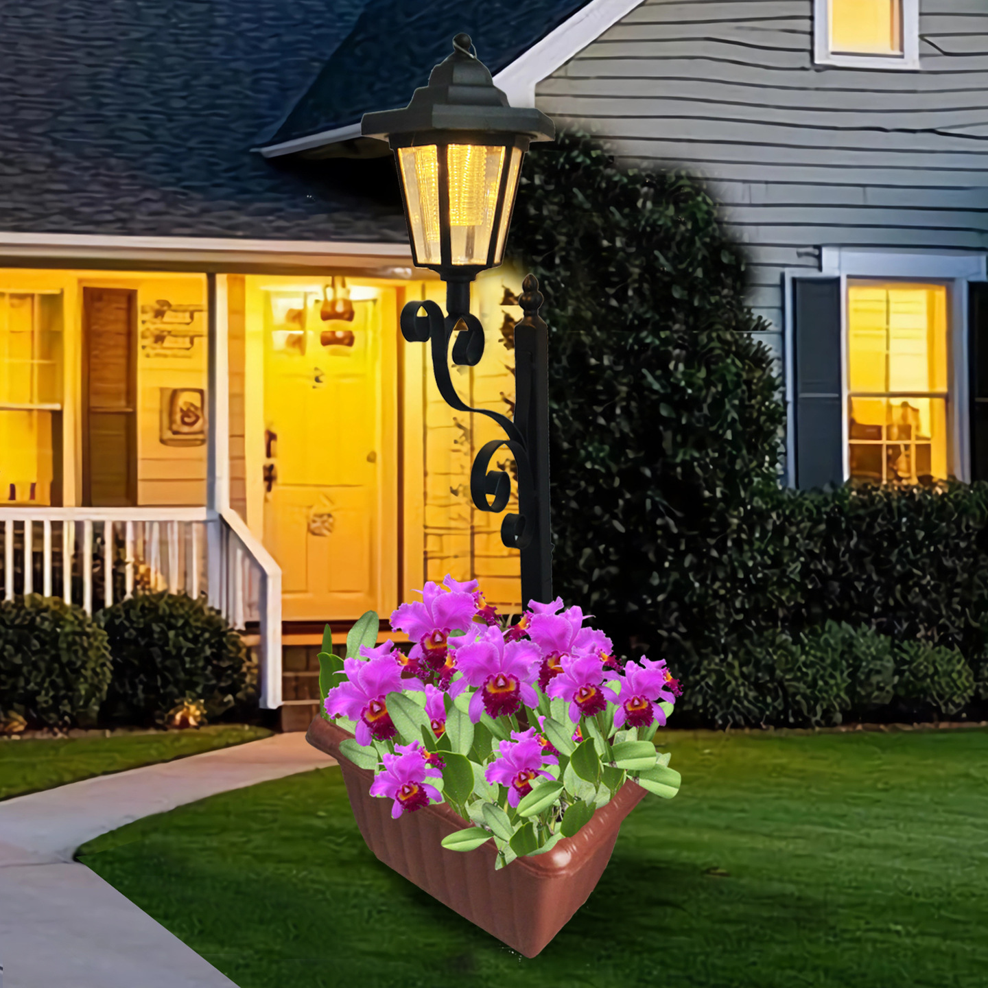 Đèn cắm chậu trồng cây năng lượng mặt trời Regoo RG3138, IP44, sáng khoảng 6–12 giờ, decor sân vườn ngoài trời