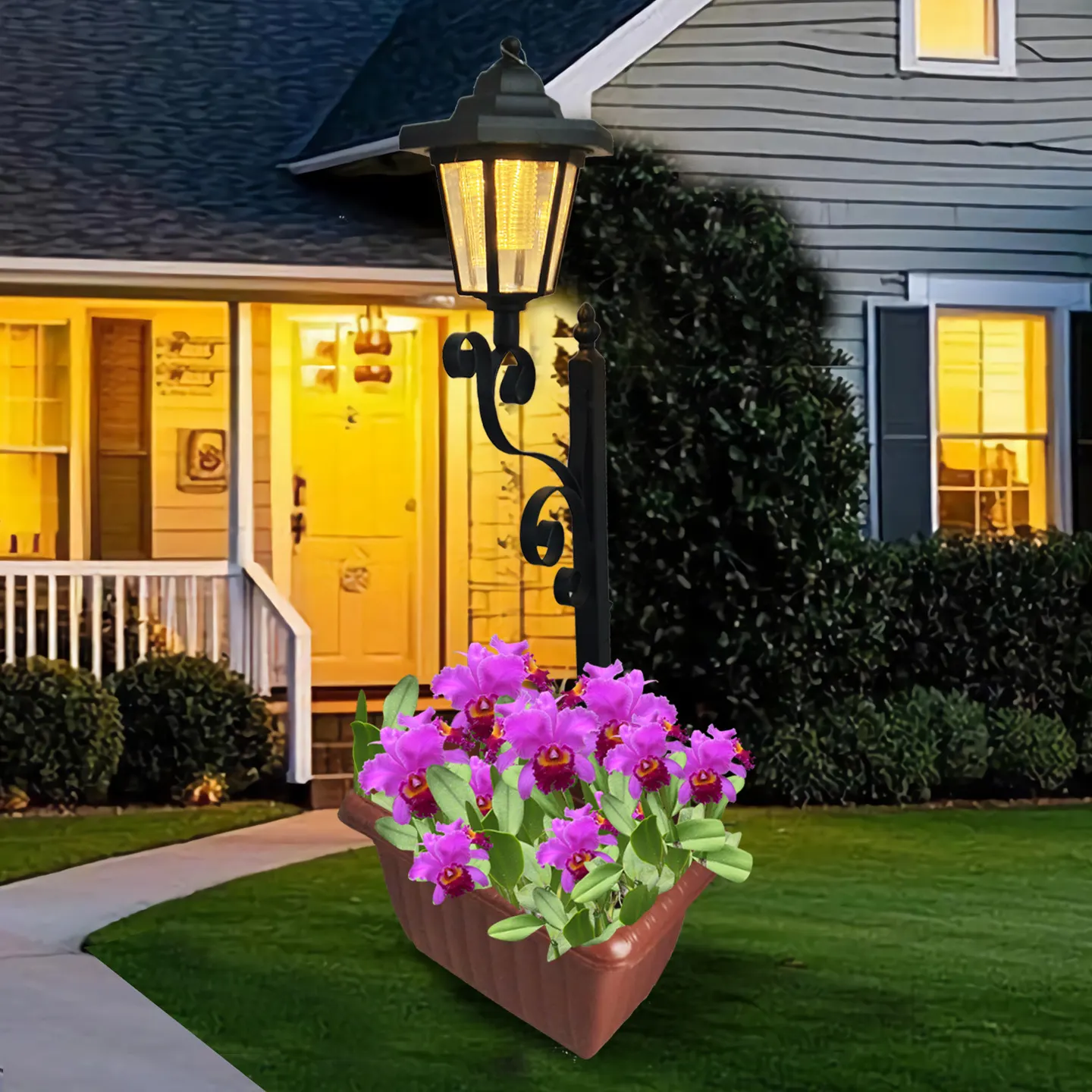 Đèn cắm chậu trồng cây năng lượng mặt trời Regoo RG3138, IP44, sáng khoảng 6–12 giờ, decor sân vườn ngoài trời