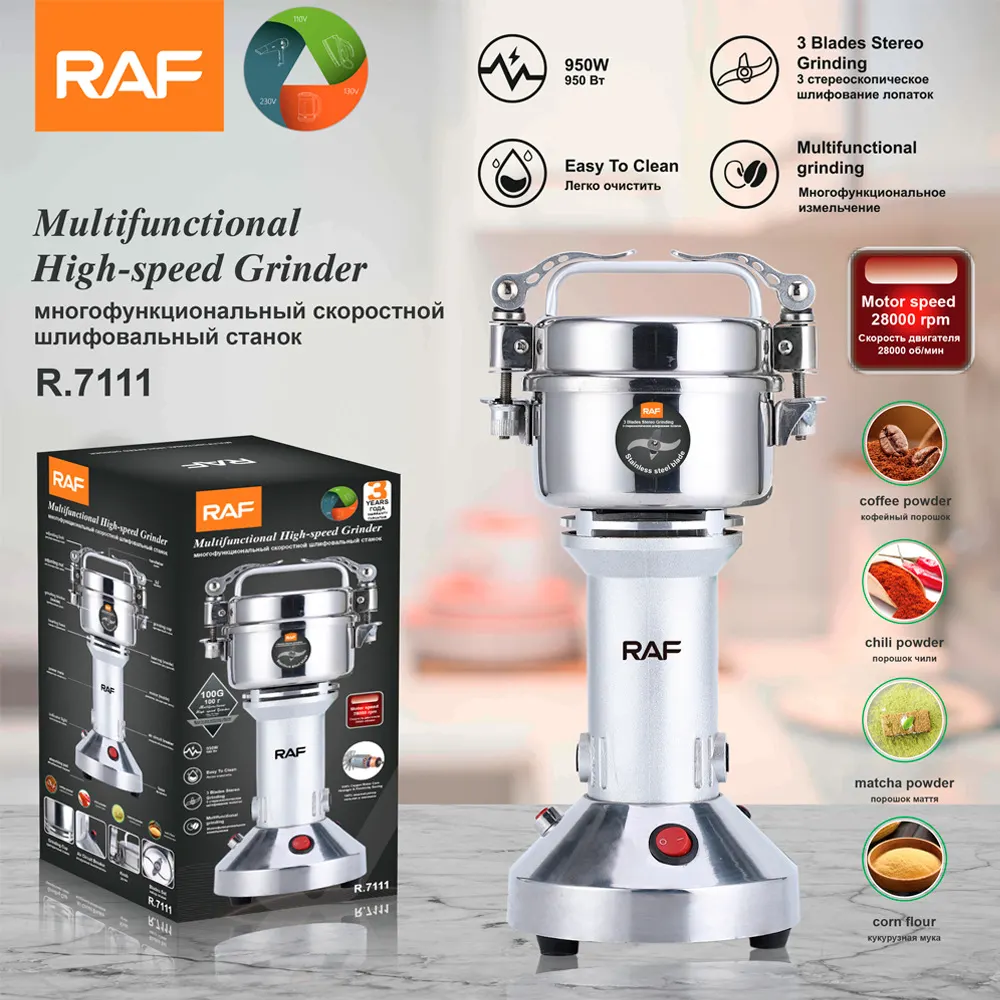Máy nghiền bột khô Regoo RG143/R.7111, 950W, cối inox, xay cà phê ngũ cốc ớt khô