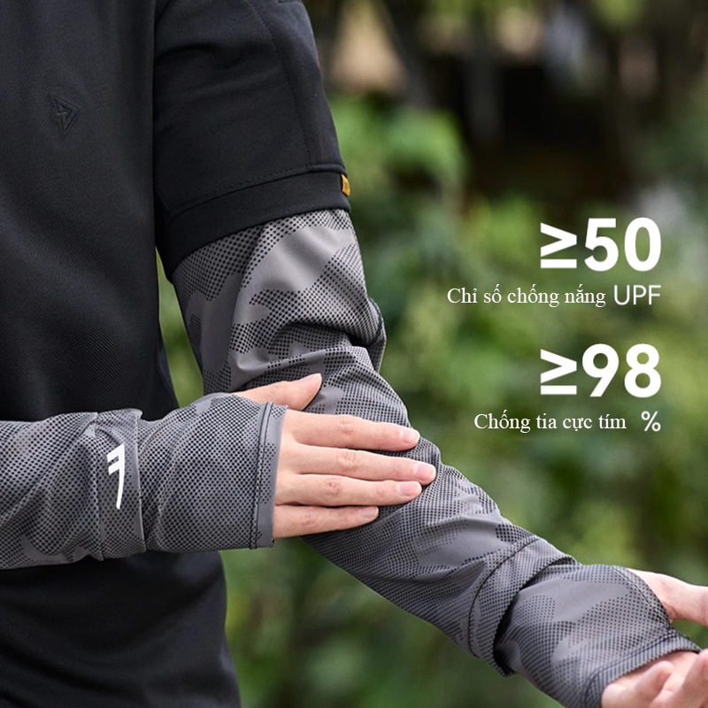 Ống tay chống nắng Regoo RG646 vải lạnh thoáng khí, dài từ 42 cm+, hỗ trợ che phủ tay khi đi ngoài trời