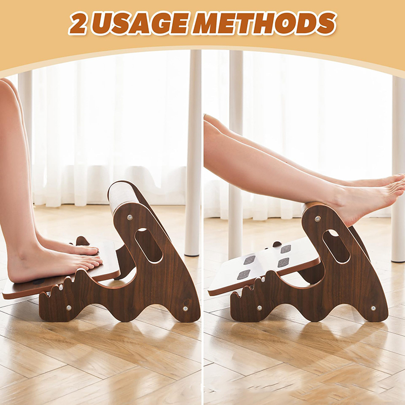 Bệ gác chân gỗ Regoo, con lăn massage, kích thước khoảng 40 x 47 x 30 cm - Bệ gác chân gỗ dưới bàn làm việc, tích hợp con lăn massage, dùng cho văn phòng, phòng khách hoặc góc ngồi thư giãn.