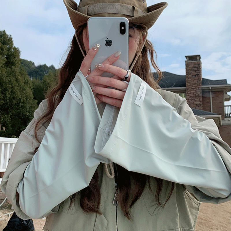 Ống tay chống nắng nữ Regoo RG642 freesize, dáng loe rộng, vải vải lụa băng mỏng nhẹ