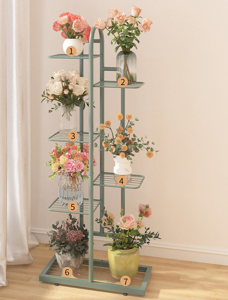 Kệ để chậu cây ban công, trang trí nhà Regoo RG1041 nhiều tầng đặt sàn, khung sắt sơn tĩnh điện phong cách tối giản hiện đại.