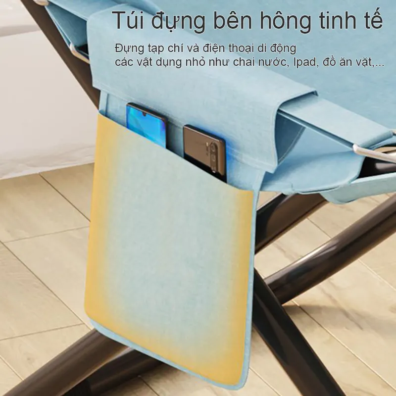 Ghế tựa thư giãn nghỉ trưa gấp gọn Regoo RG1741, khung kim loại, 3 mức điều chỉnh, dùng tại nhà, không kèm đôn