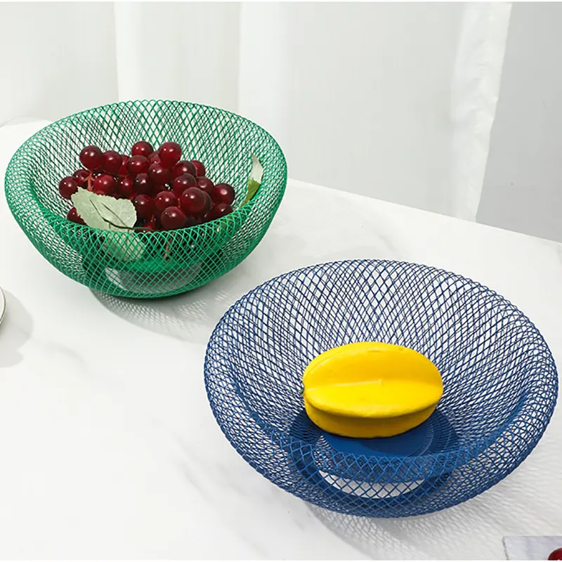 Giỏ đựng trái cây Regoo RG541, lưới sắt Bắc Âu cỡ trung, dùng decor bàn bếp và phòng khách