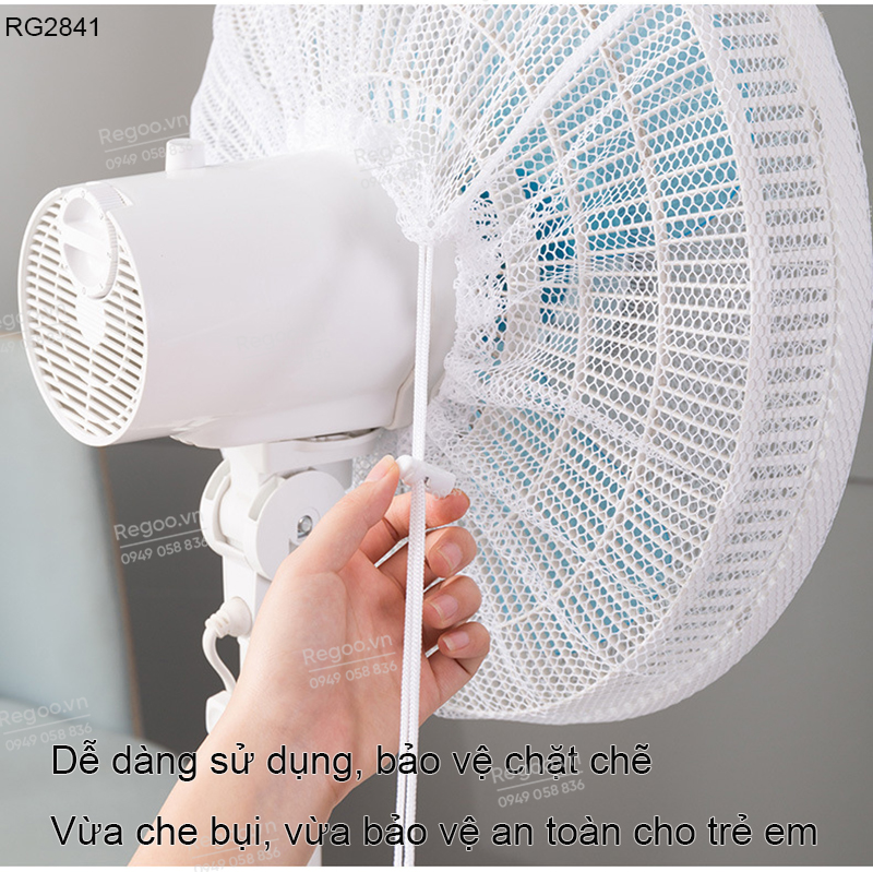 Lưới chụp quạt Regoo RG2841 set 5 chiếc, hạn chế kẹp tay và bám bụi, dùng cho quạt điện gia đình, phù hợp nhà có trẻ nhỏ.