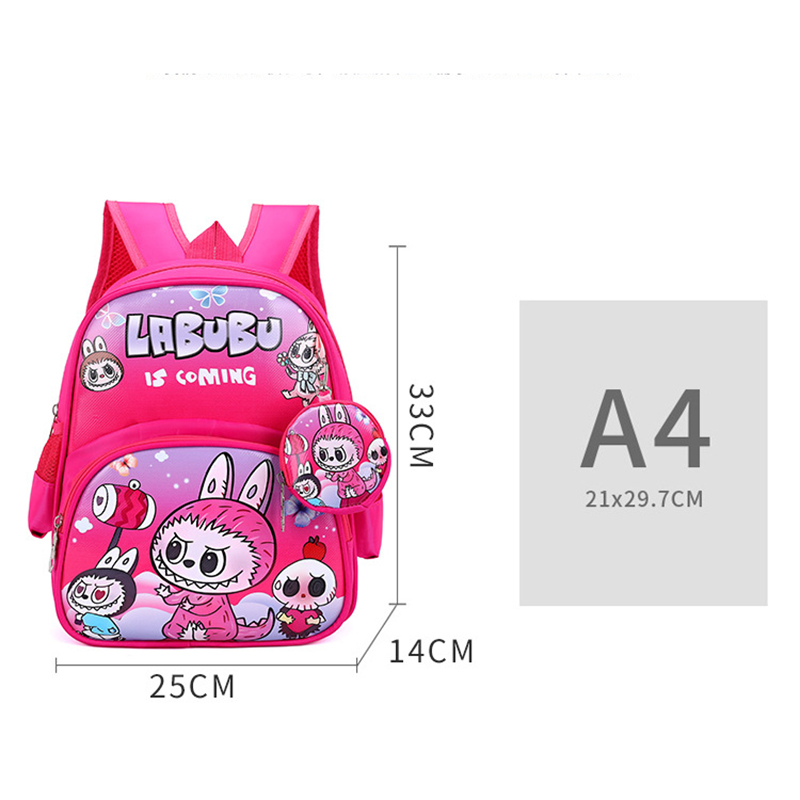 Balo trẻ em Labubu Regoo RG2043, form hai quai gọn nhẹ, nhiều màu nổi cho bé mầm non