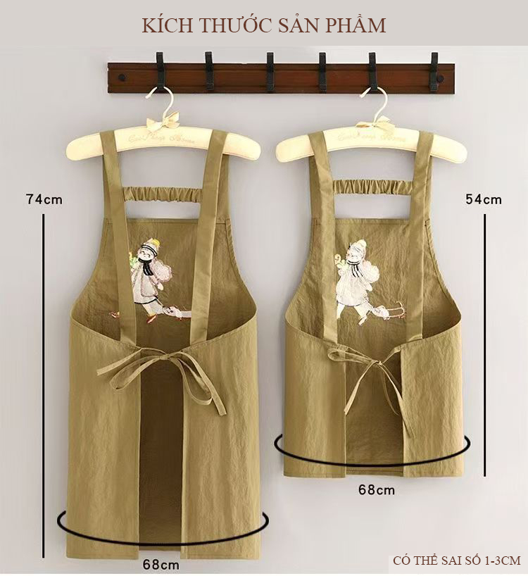 Tạp dề chống thấm Regoo RG1835 combo 2 chiếc, 1 dáng ngắn 54x68cm, 1 dáng dài 74x68cm, có túi trước tiện dùng